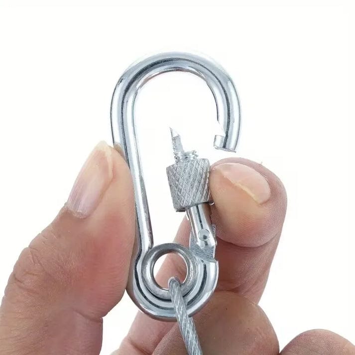 PVC Coated Stainless Steel Clothesline – 2M Heavy-Duty Rustproof Clothes Line with Carabiner Hooks