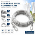 PVC Coated Stainless Steel Clothesline – 2M Heavy-Duty Rustproof Clothes Line with Carabiner Hooks
