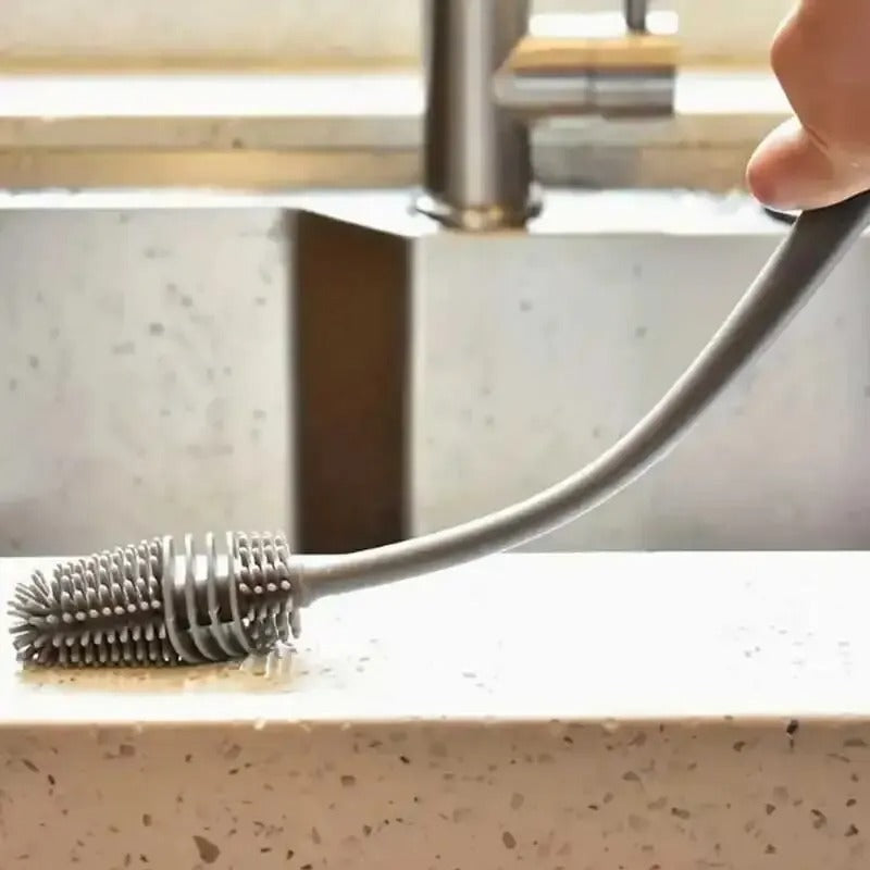 Flexible Silicone Cup Brush – Long Handle Cleaning Tool for Bottles & Glasses