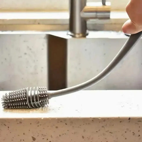 Flexible Silicone Cup Brush – Long Handle Cleaning Tool for Bottles & Glasses